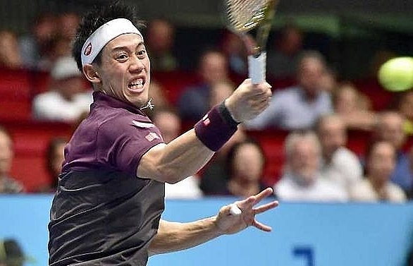 Nishikori into Vienna semis, closes in on ATP Finals spot