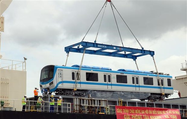 first train for hcm city metro line no 1 arrives from japan