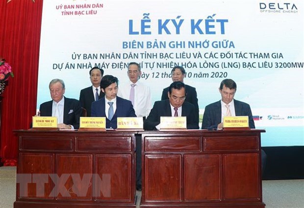 mou inked for liquefied natural gas fired power project in bac lieu