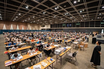 Students competing in the 2023 Eye Level Math Olympiad in Hong Kong