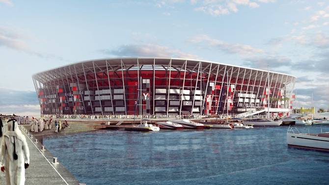 qatar unveils world cups first reusable stadium