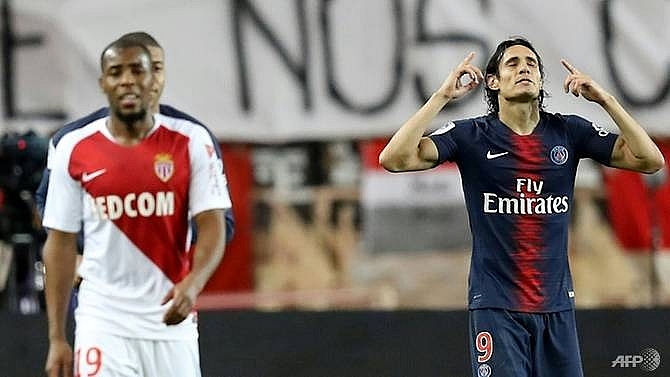 cavani bags hat trick as psg leave henrys monaco down and out