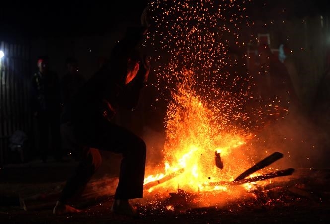 fire dancing festival reenacted in dien bien province