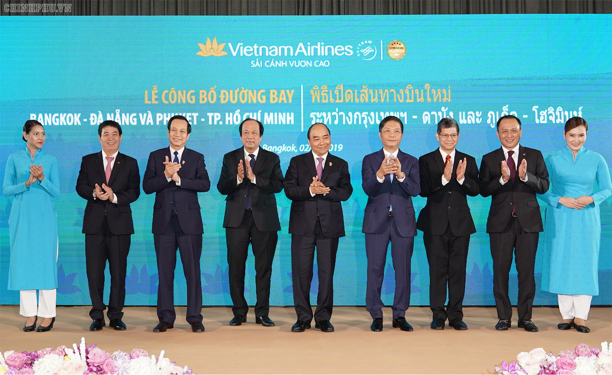 pm attends launching ceremonies for new air routes in bangkok
