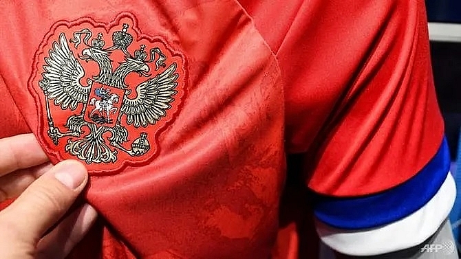 Russia new Adidas with upside-down flag
