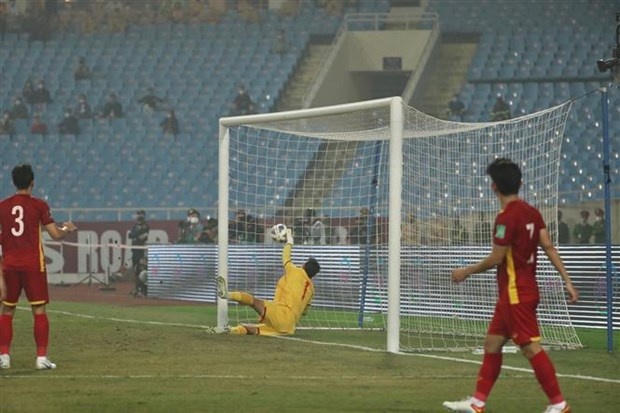 Vietnam lose 0-1 to Saudi Arabia in their match in Group B of the final round of the 2022 FIFA World Cup Asian qualifiers at Hanoi-based My Dinh National Stadium on November 16 evening. (Photo: VNA)