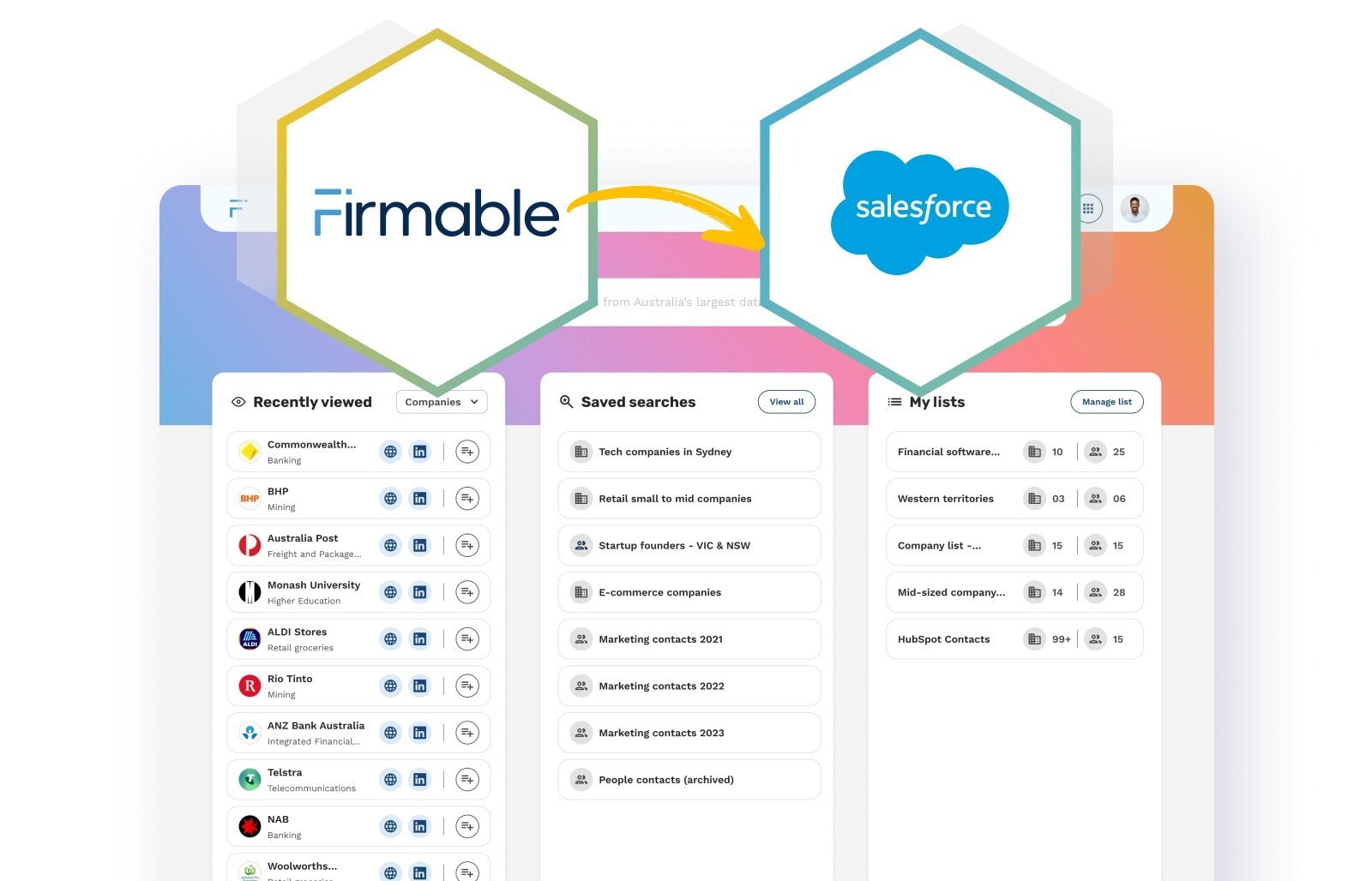 Firmable announces new integration with Salesforce, enhancing the power of Australian B2B data.