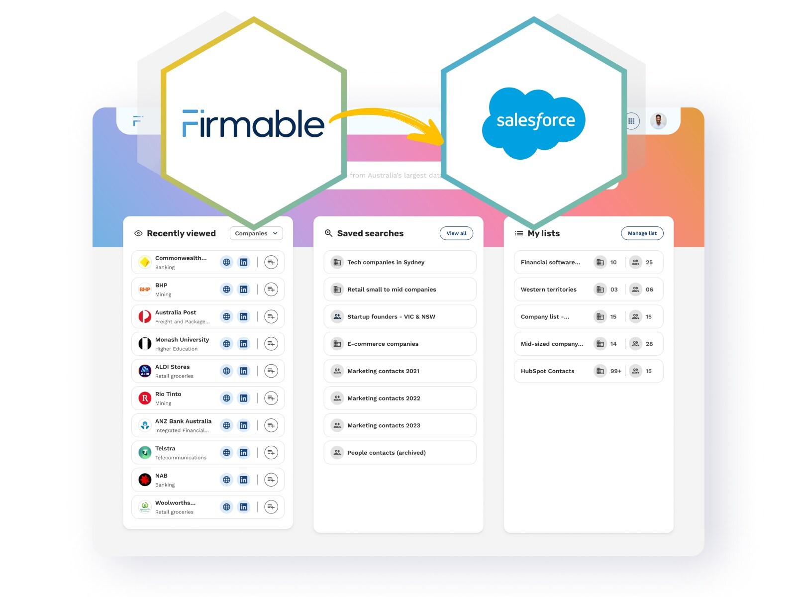 Firmable integrates with Salesforce