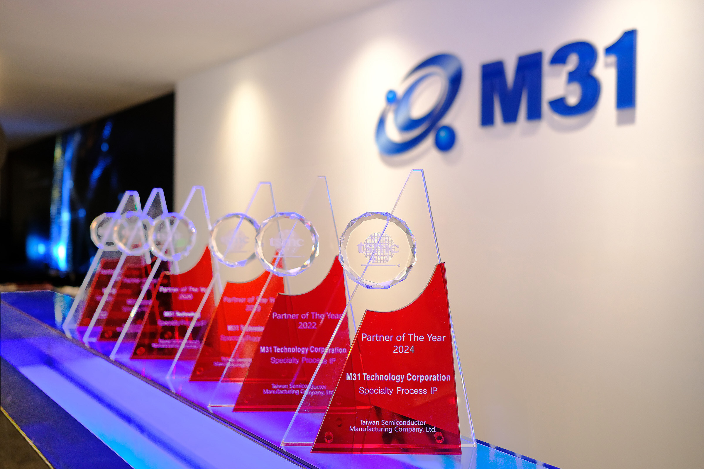 M31 has been awarded the TSMC Special Process IP Partner Award for seven consecutive years.