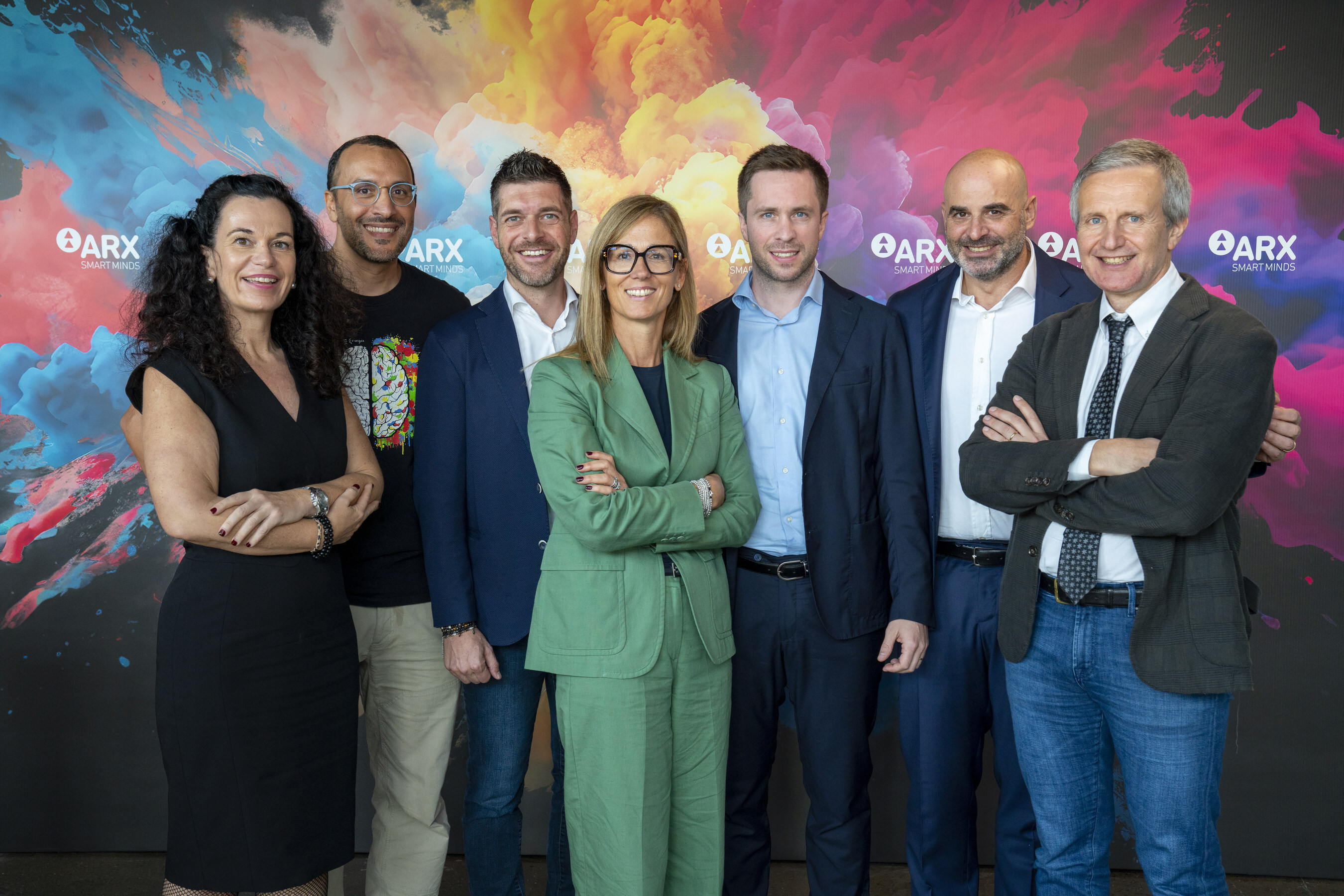 ARX Group Management (from left: Edda Rettinger, Aymen Cheikh Mhamed, Andrea Galli –Group CEO–, Cristina Pagani, Roberto Schuerch, Davide Merlini, Andrea Polli)