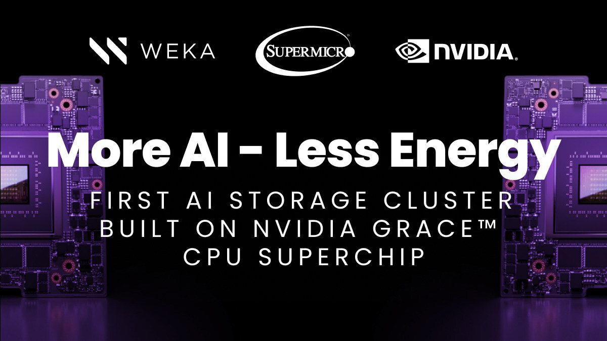 WEKA introduces First AI Storage Cluster Built on NVIDIA Grace CPU Superchip (PRNewsFoto/WekaIO)