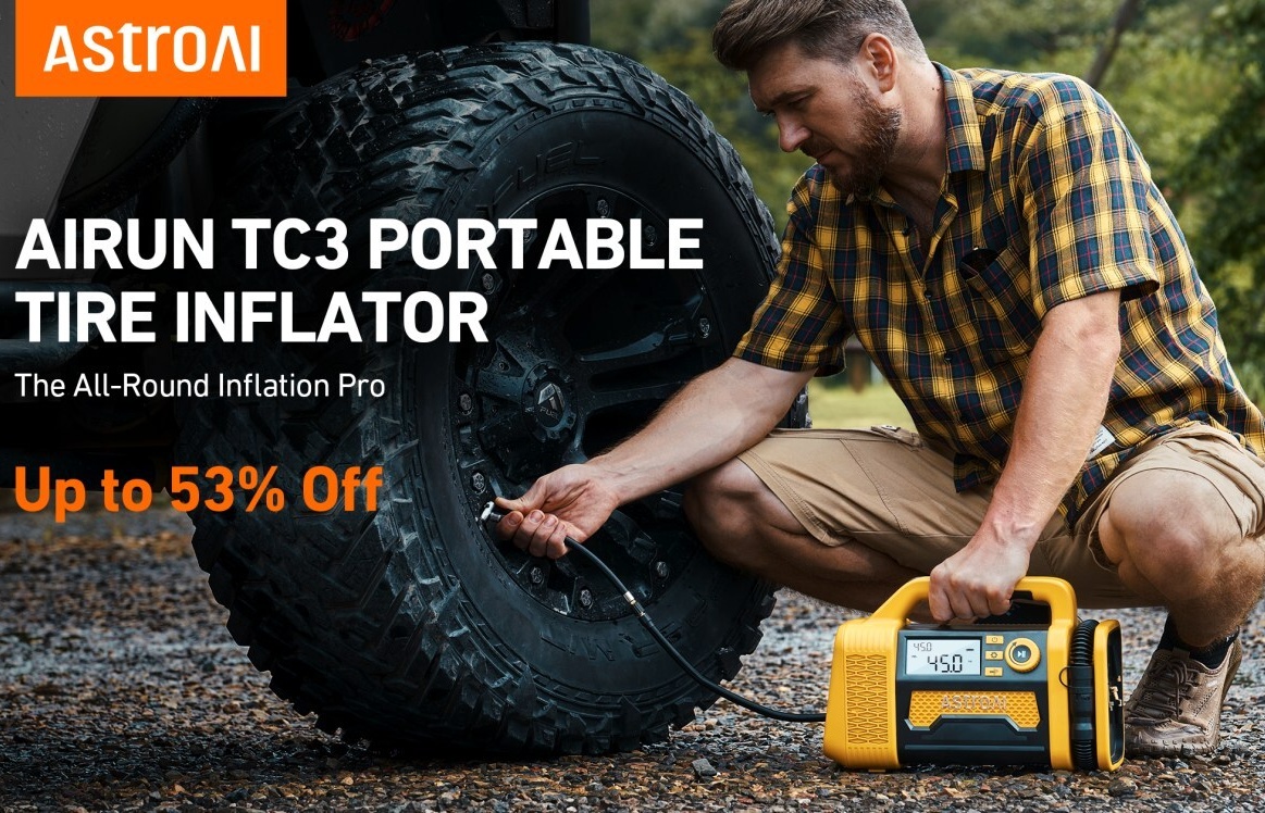 AstroAI's TC3 Tire Inflator Debuts on Kickstarter After Months of R&D