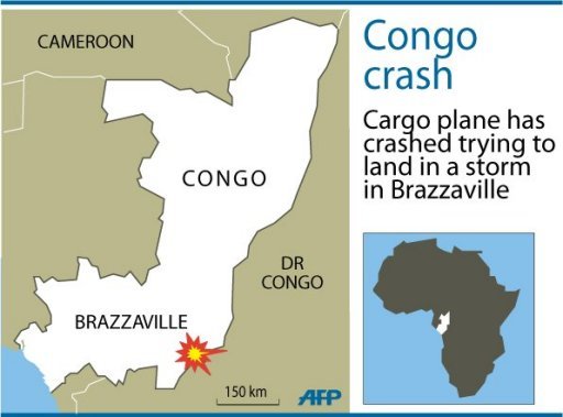 Cargo plane crashes in Congo, around 30 dead