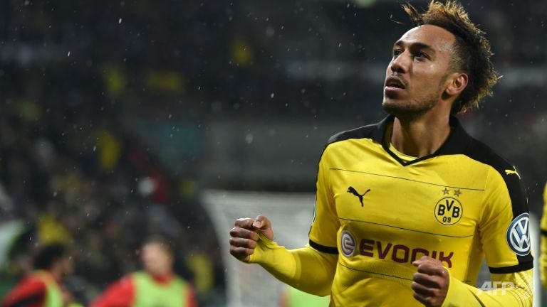 dortmunds aubameyang hits 27th goal of season