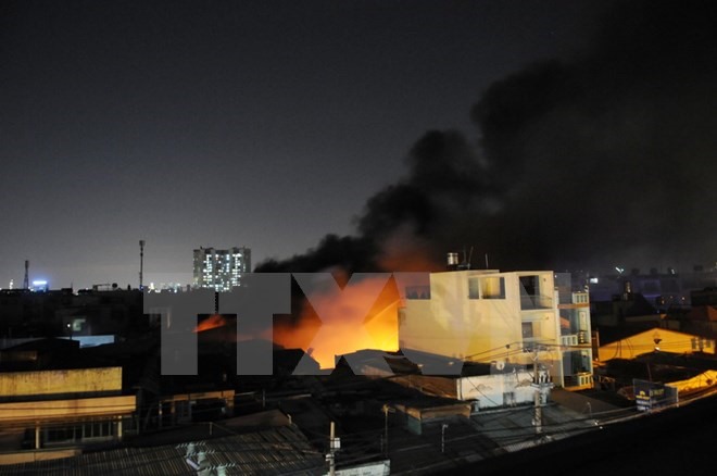Fire destroys mattress warehouse in HCM City