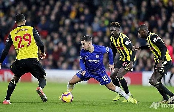 Hazard hits Chelsea hundred in win at Watford