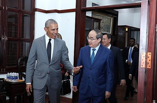 hcm citys party leader receives former us president