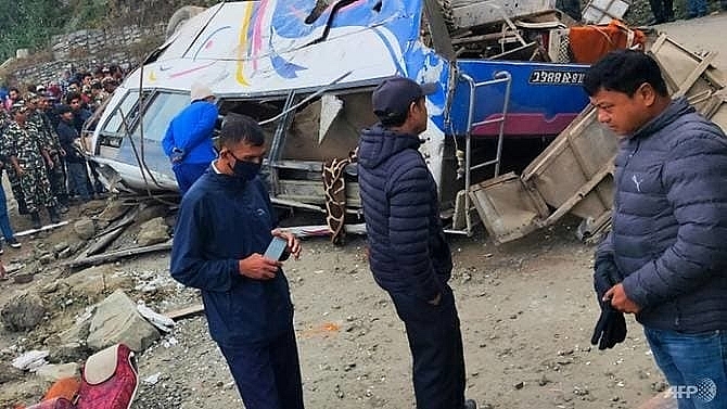 14 killed in nepal pilgrimage bus crash