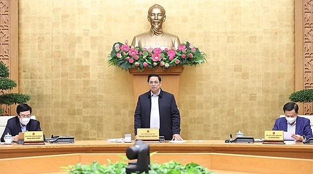 PM Pham Minh Chinh speaks at the meeting (Photo: VNA)