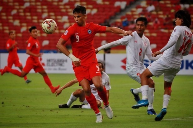 Ikhsan Fandi scores twice, helping Singapore 3-0 win over Myanmar. (Photo: The Straitstimes.com)
