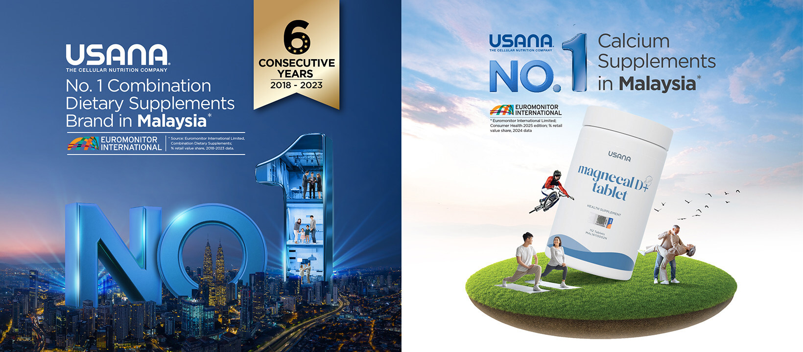 USANA Malaysia Named the Top Combination Dietary Supplements and Calcium Supplements Brand by Euromonitor International