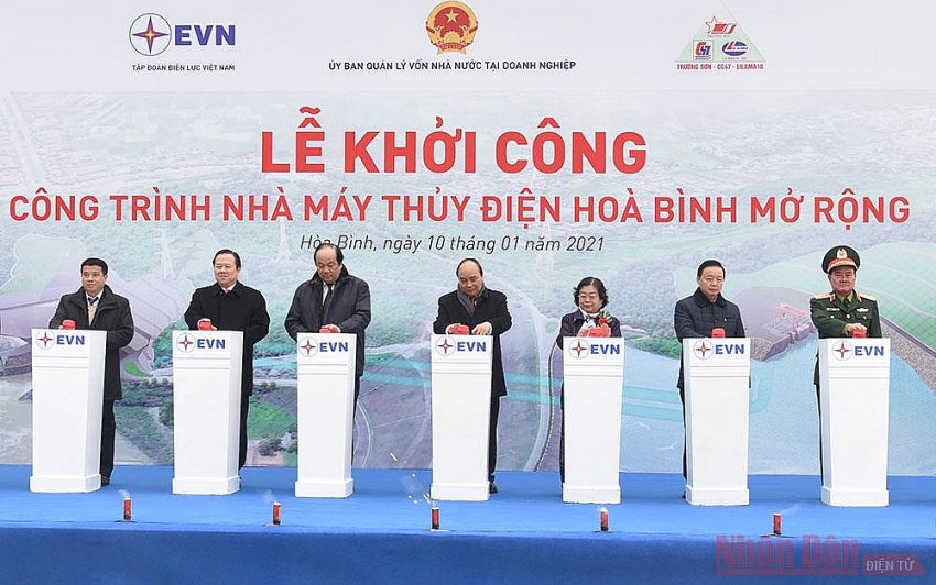 construction of expanded hoa binh hydropower plant kicks off