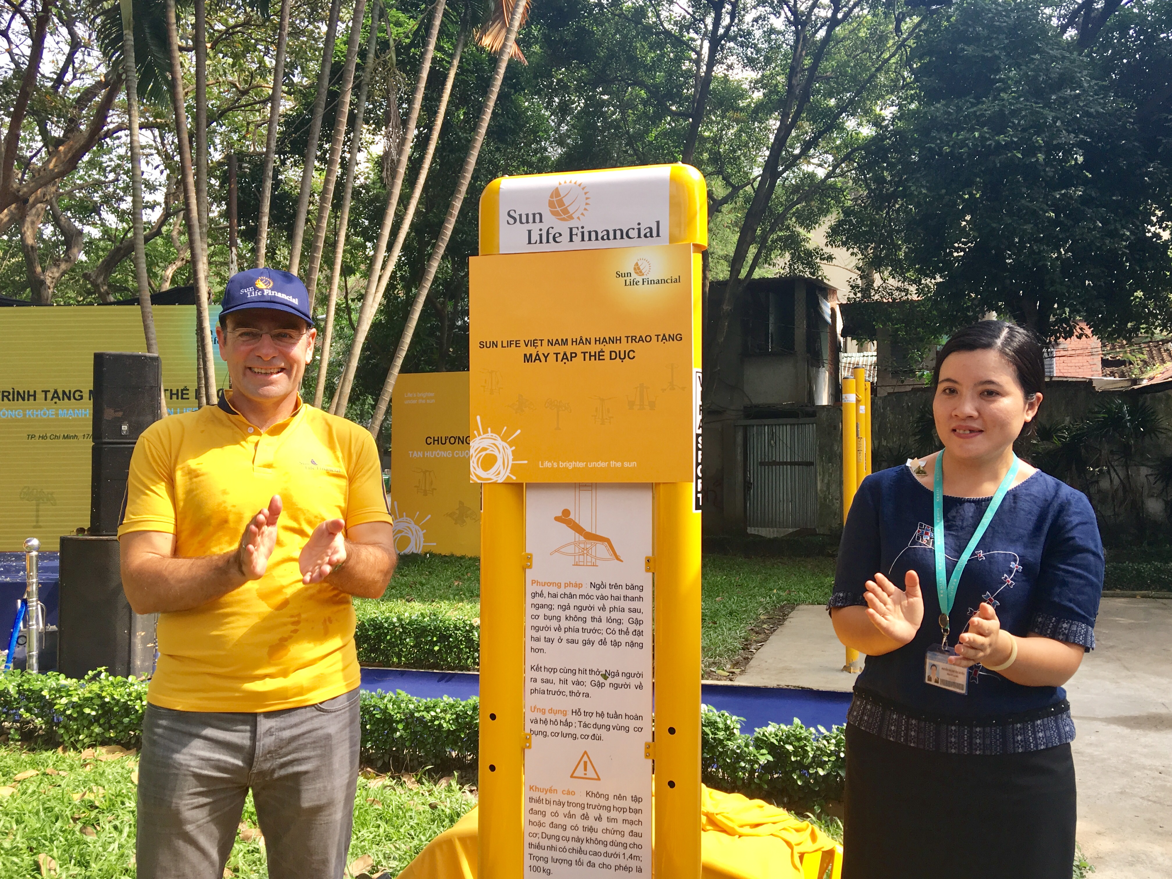 sun life vietnam donates exercise equipment to help the community live a healthier lifestyle