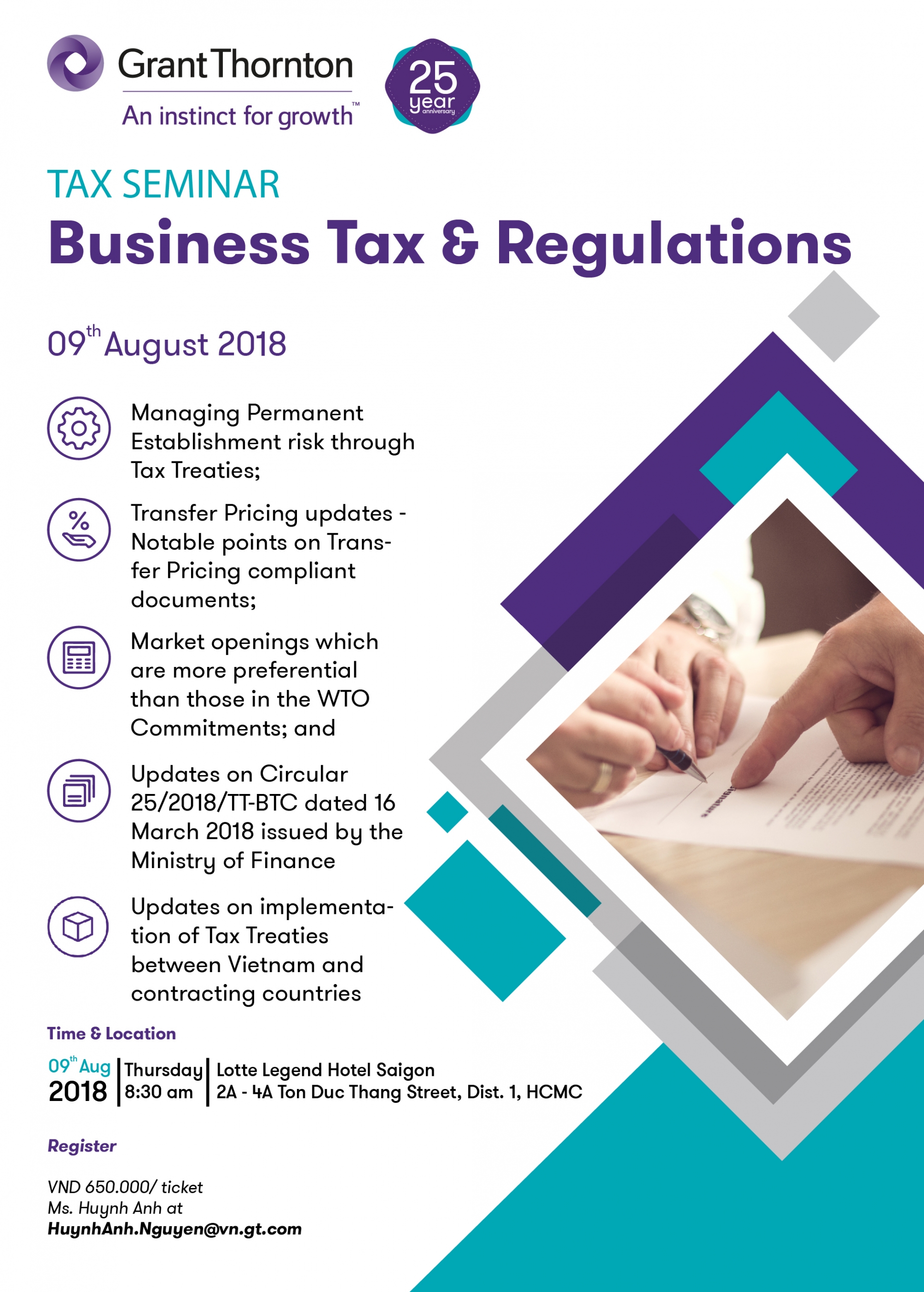 Grant Thornton to hold seminar on business tax and regulations