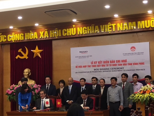 Mizuho Bank and Vinh Phuc province sign MoU on investment promotion