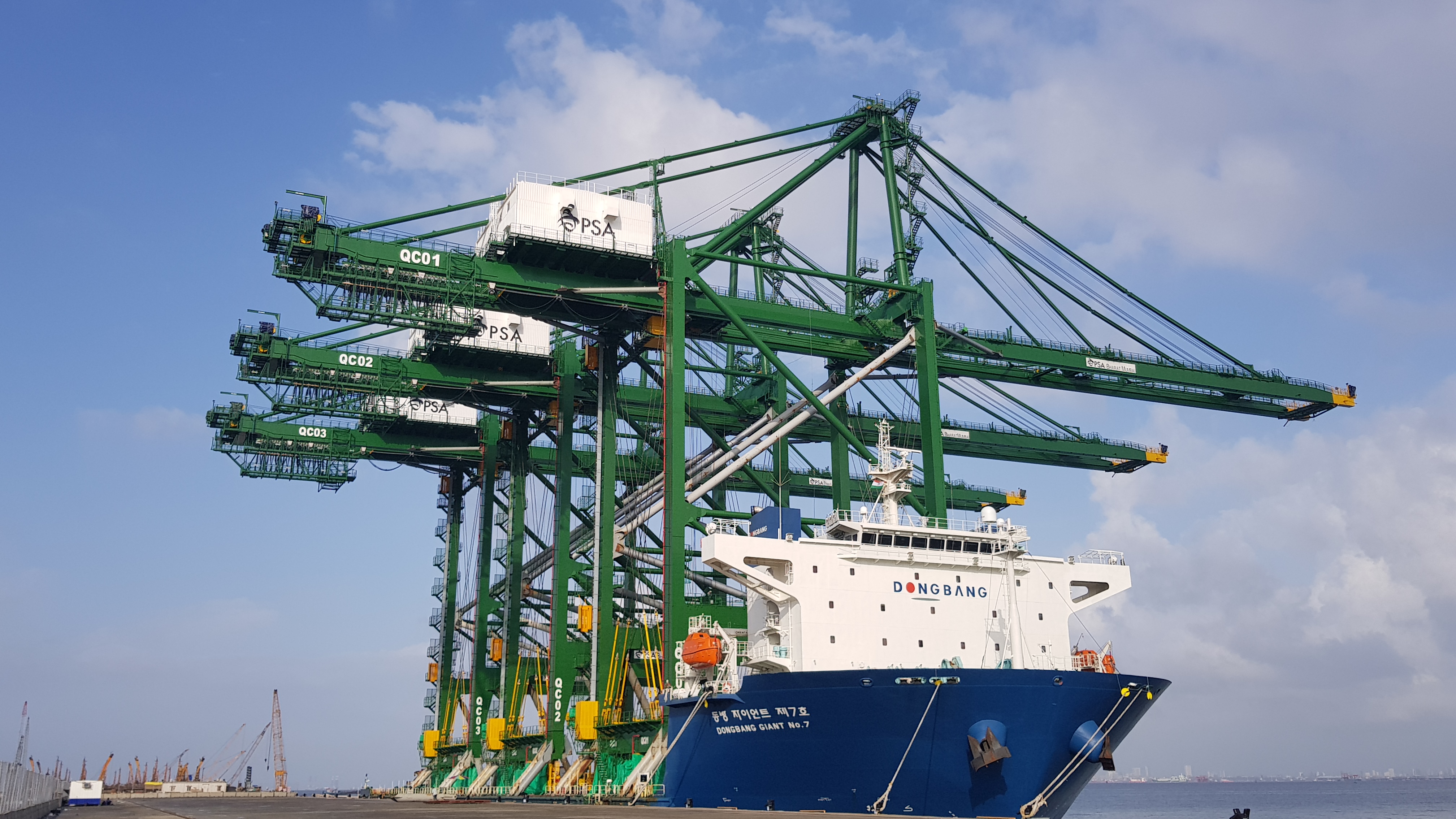 "Made in Vietnam" cargo container cranes arrive at India