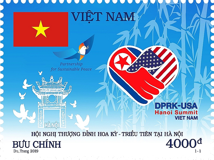 a special stamp set launched to welcome historic dprk us hanoi summit