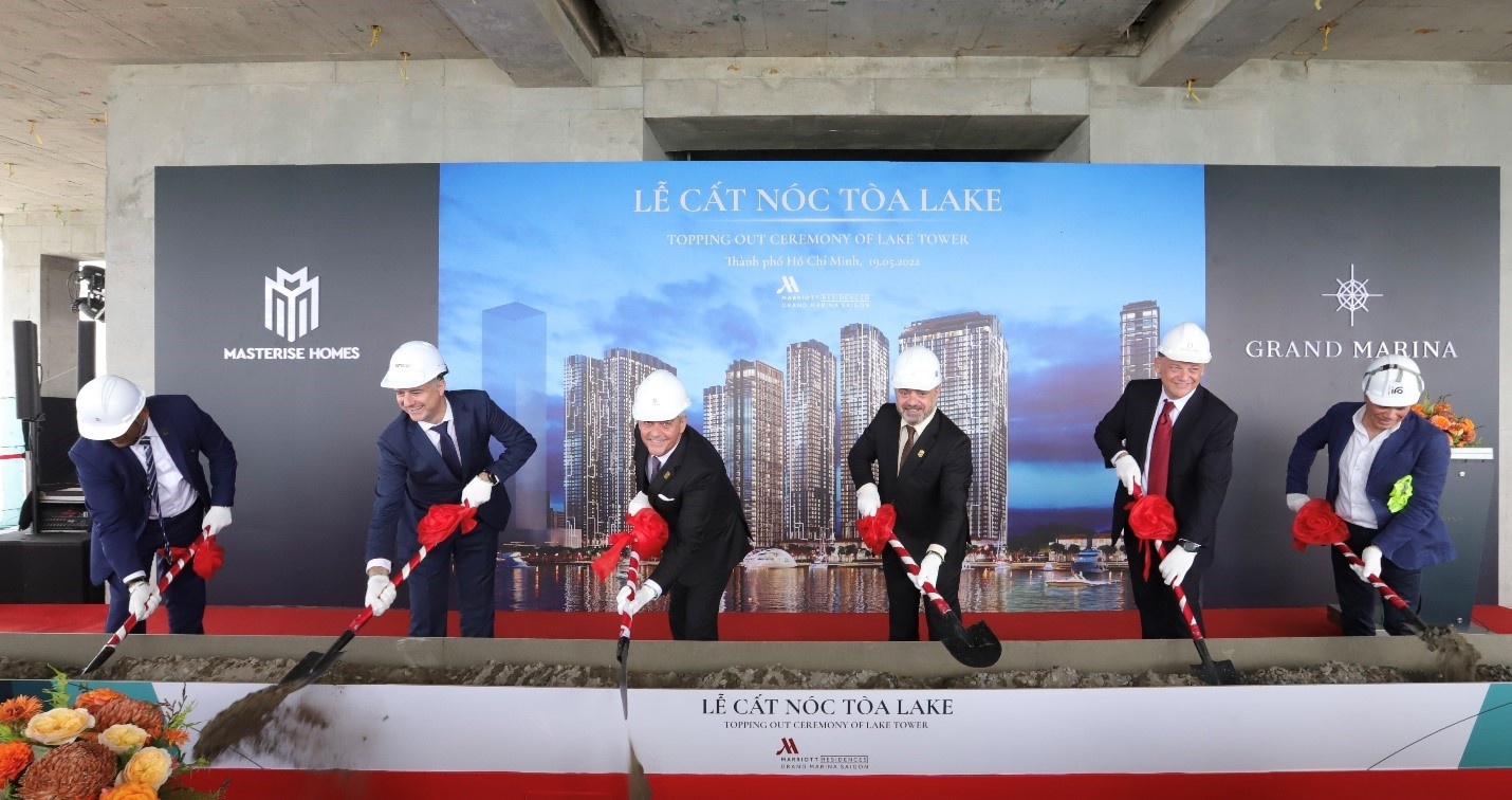 topping out ceremony held for branded grand marina saigon