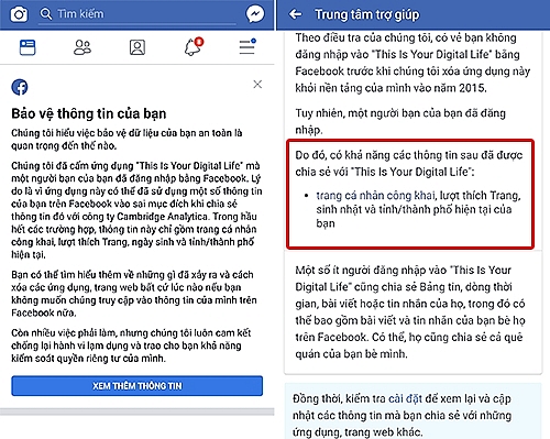 vietnamese users receive facebook announcement on leaked data